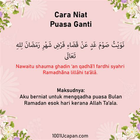 Niat Puasa Ganti Ramadhan