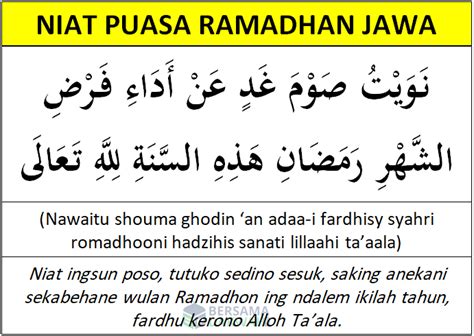 Niat Puasa Ramadhan Jawa