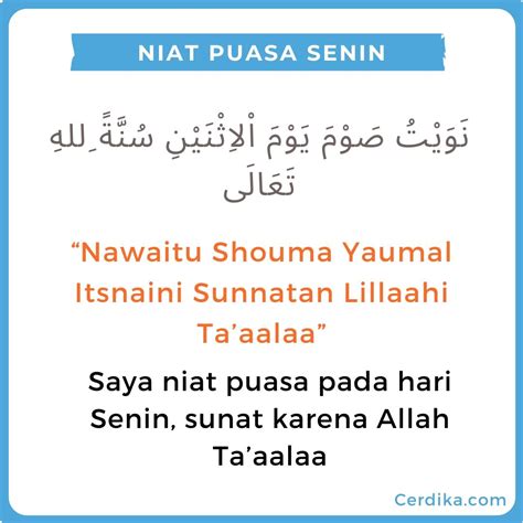 niat puasa sunah senin