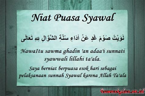 Niat Puasa 6 Syawal Kumpulan Doa