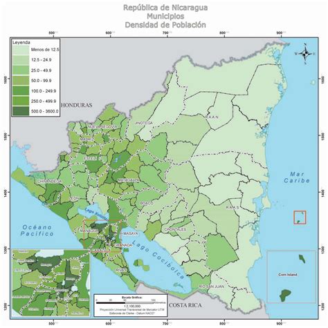 nicaragua population density
