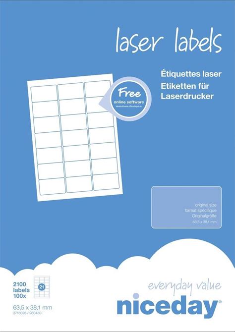 niceday label template 21 per sheet 70 x 42.3