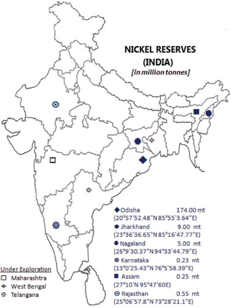 nickel reserves in india map