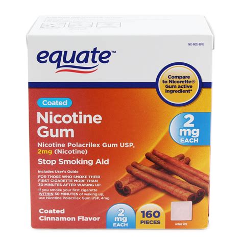 Equate Uncoated Nicotine Gum, Original Flavor, 4 mg, 170 Count