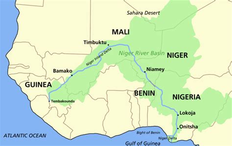 niger river map africa