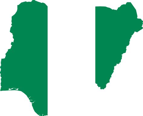 nigeria flag and country outline