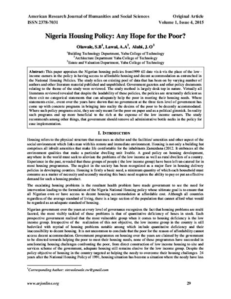 nigeria housing policy pdf