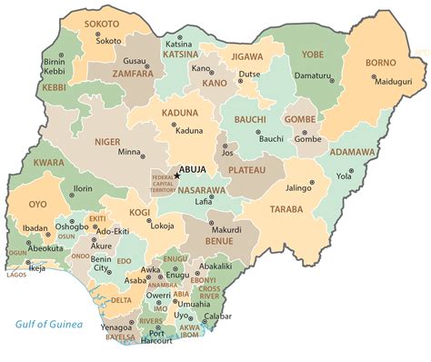 nigeria map and states