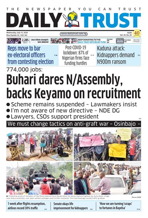 nigerian newspapers today daily trust