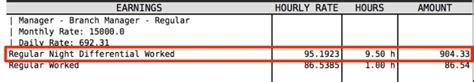 Night Time Differential Pay
