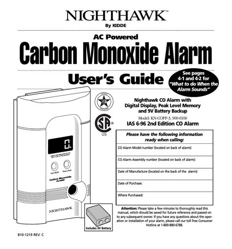 Nighthawk Carbon Monoxide Alarm Error Codes