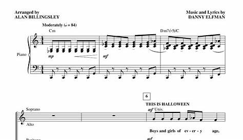 Elfman This Is Halloween (from The Nightmare Before Christmas) sheet