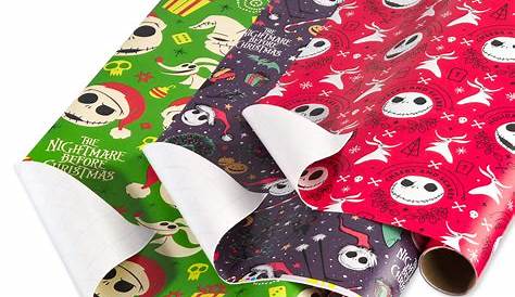 Super cool Christmas wrap that looks like Nightmare Before C