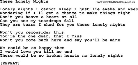 nights are lonely lyrics