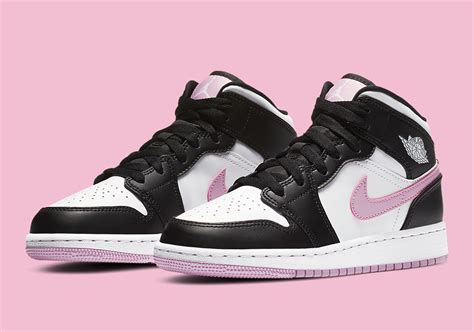 Nike air jordan 1 mid gs arctic pink white black