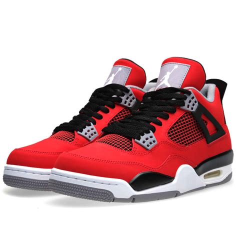 Nike air jordan 4 retro shoes fire red white black
