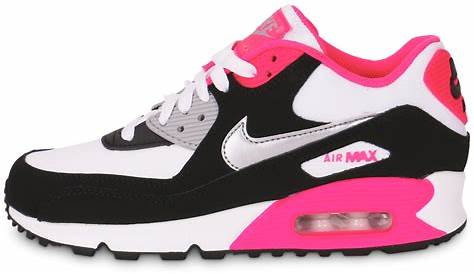 Nike Air Max Fille Rose Et Noir 90 Mesh Junior Chaussures