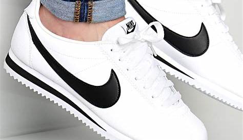Nike Cortez Femme Noir Et Blanche Leather Junior e Chaussures