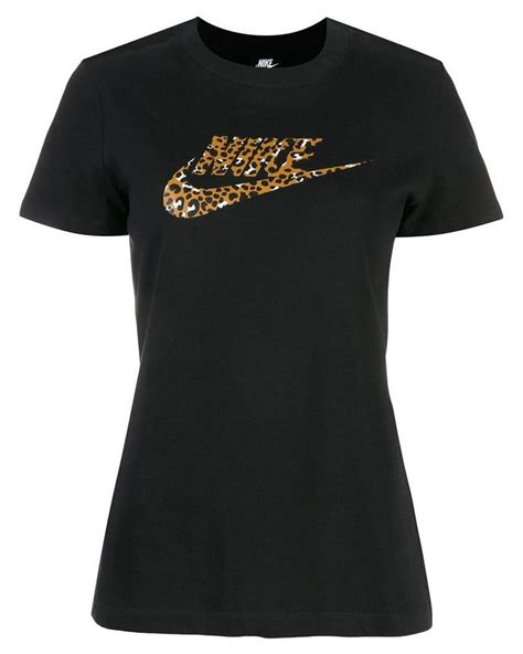 Nike Leopard Print Logo Tshirt in Black Lyst