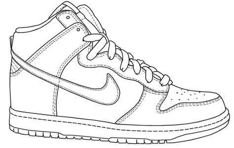 Nike Af1 Shoes Colouring Pages Sketch Coloring Page