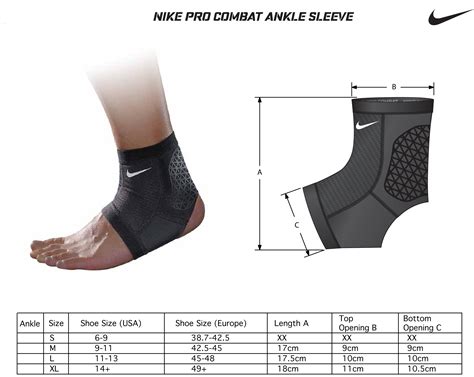 Nike Ankle Support Size Guide