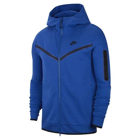 nike tech fleece full zip hoodie blue white
