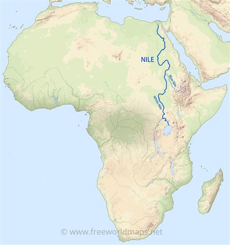 nile river location on map in africa