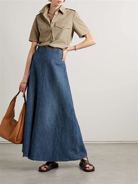 nili lotan denim maxi skirt