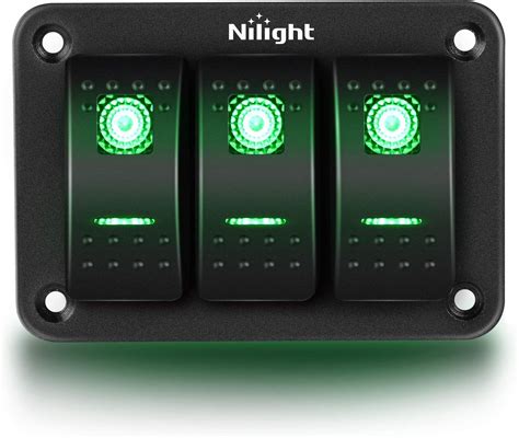 nilight 3 gang rocker switch box