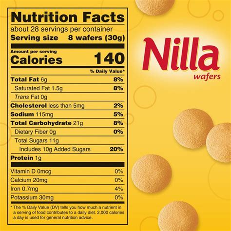 nilla wafers nutrition facts