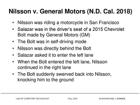 nilsson v. general motors llc