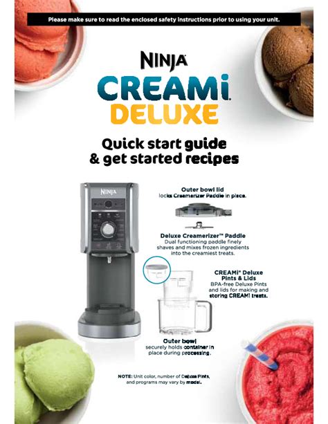 Ninja Ice Cream Maker Quick Start Guide