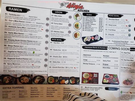 ninja kitchen mansfield menu
