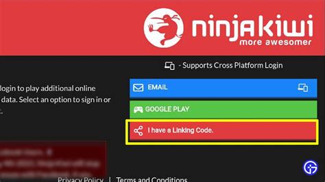 ninja kiwi account linking code