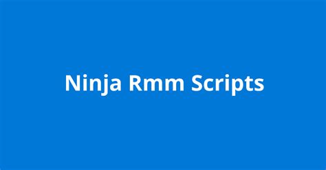 ninja rmm uninstall script