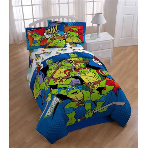 Teenage Mutant Ninja Turtles Rise Night Run Twin Bed Set
