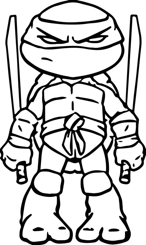 Ninja Turtle Coloring Pages Easy