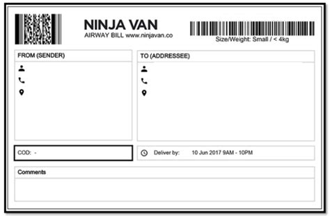 ninja van tracking id