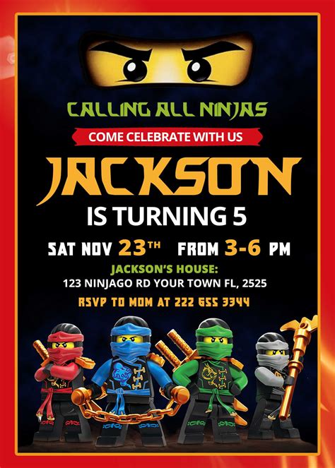 Ninjago Invitation Printable