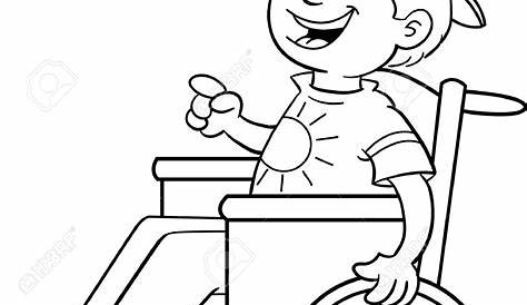 Hombre de dibujos animados en una silla de ruedas vector, gráfico