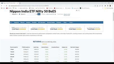 nippon india mutual fund etf nifty 50 bees
