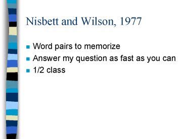 nisbett and wilson 1977
