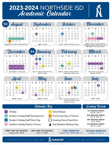 nisd academic calendar 23-24