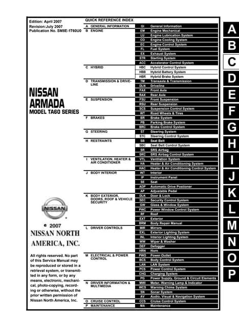 nissan armada service manual