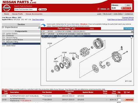 nissan dealership parts online