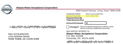 nissan motor acceptance payoff address