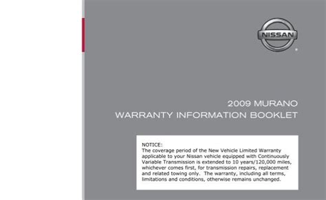 nissan murano warranty information