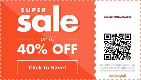 nissan parts deal coupon