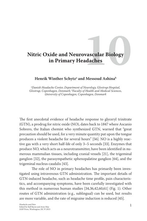 Nitric Oxide Headaches