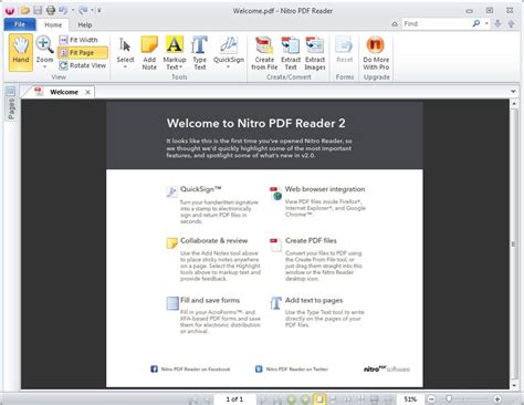 Nitro PDF Reader Interface